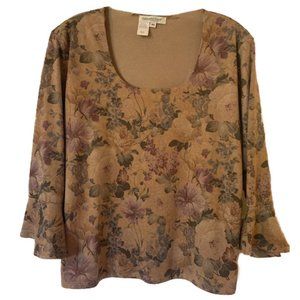 Silky, floral top can be dressed up or down